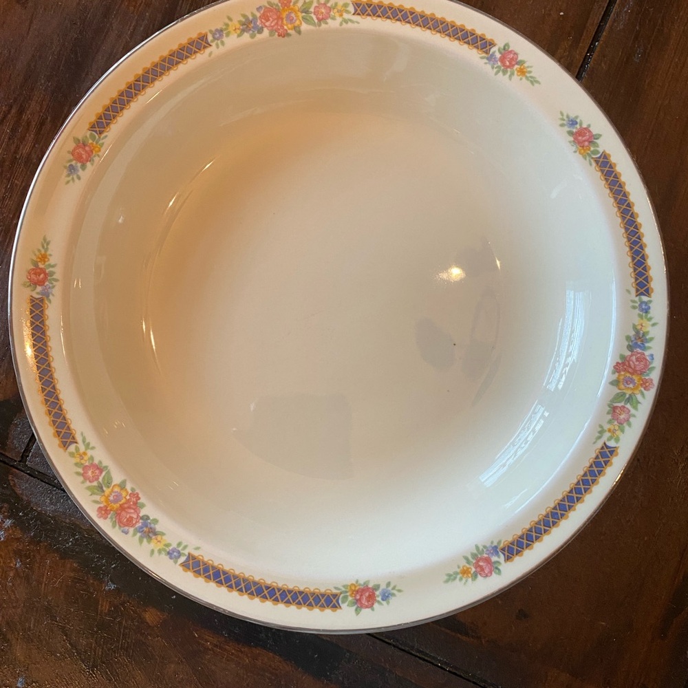 Charming Cream Floral Dinner Bowl
